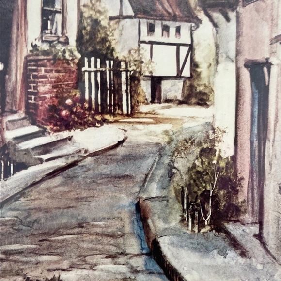 Cottage Core Fall Print of Cobblestone Streets - Picture 3 of 8